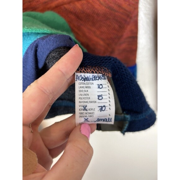 Myco Anna S Sweater Pullover Wool Boho Hippie Patchwork Retro Gypsy Cowl Neck - Picture 3 of 4